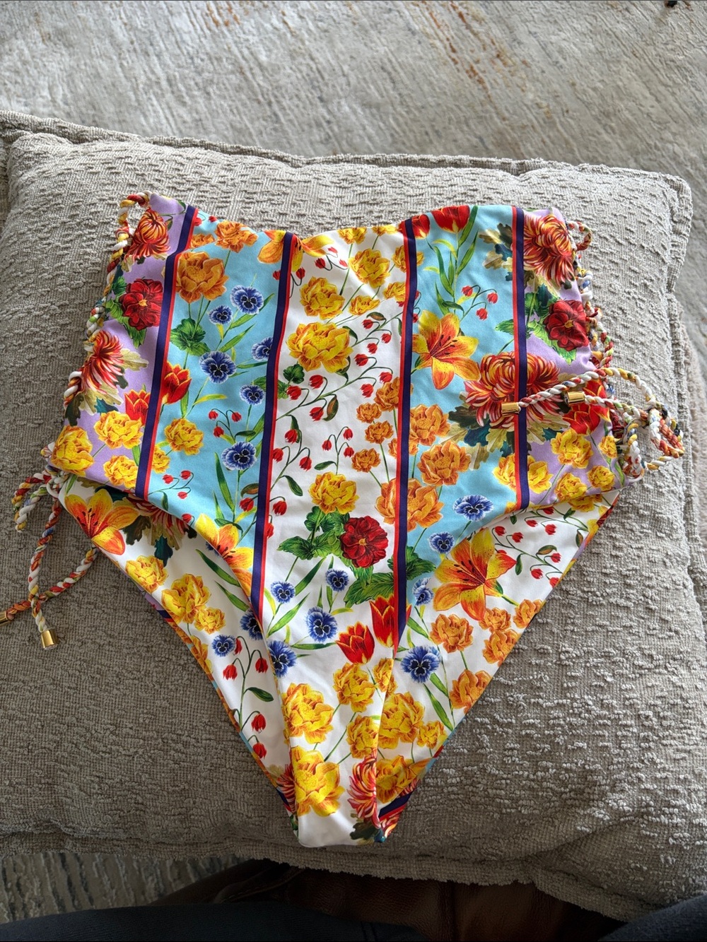 High-Waist Floral One-Piece Swimsuit in Multicolor